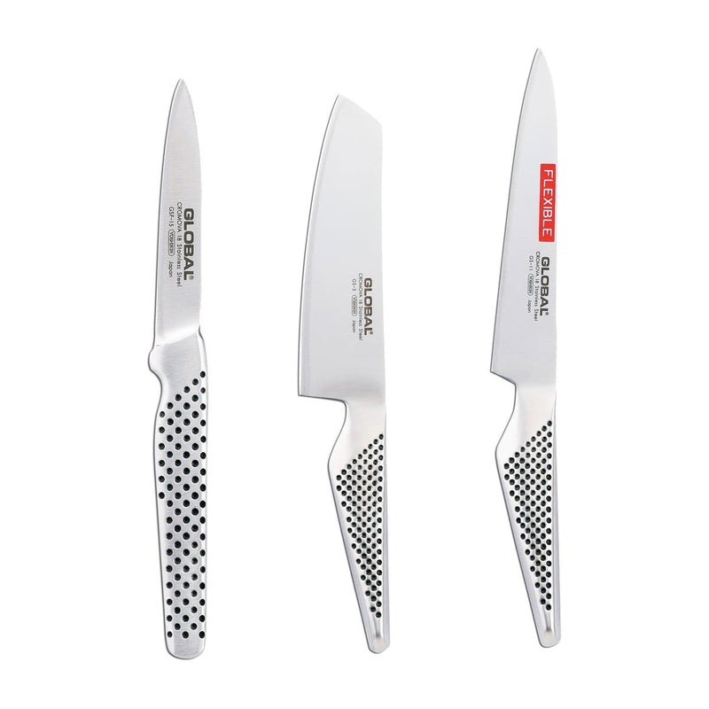 Se Global Global G-51115R knivsæt, 3 knive Rustfrit stål ✔ Kæmpe udvalg i Global ✔ Hurtig levering: 1 - 2 Hverdage samt billig fragt - Varenummer: KTT-575029-01 og barcode / Ean: &