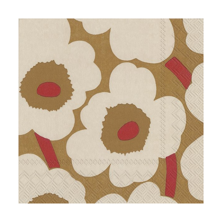 Se Marimekko Unikko servietter 33x33 cm 20-pak Dark cream-red ✔ Kæmpe udvalg i Marimekko ✔ Hurtig levering: 1 - 2 Hverdage samt billig fragt - Varenummer: KTT-587988-01 og barcode / Ean: &