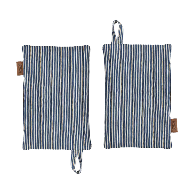 Se OYOY Striped denim grydelapper 2-pak Blue ✔ Kæmpe udvalg i OYOY ✔ Hurtig levering: 1 - 2 Hverdage samt billig fragt - Varenummer: KTT-597682-01 og barcode / Ean: &