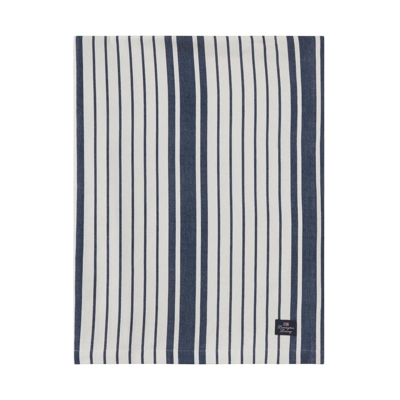 Se Lexington Striped Organic Cotton borddug 150x350 cm Navy ✔ Kæmpe udvalg i Lexington ✔ Hurtig levering: 1 - 2 Hverdage samt billig fragt - Varenummer: KTT-614713-01 og barcode / Ean: &