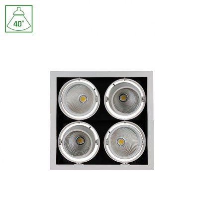 MODERN-DAY Downlight - 4x1LED, COB, Citizen, 40Â°, 230V, 4x27W, IP20, Varm hvid, Firkantet - Kulør : Varm