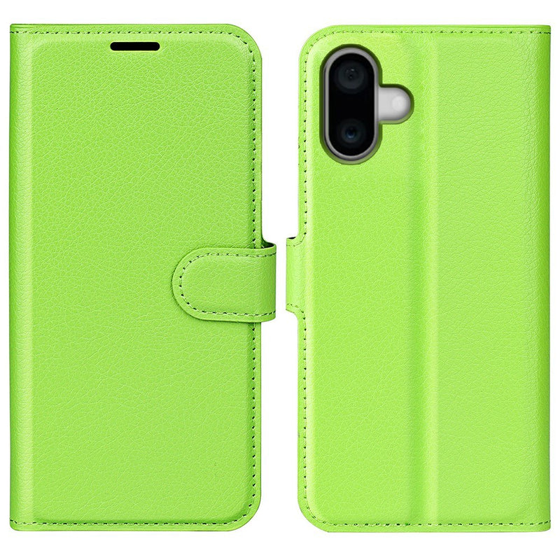 iPhone 16 Plus - Læder cover / pung - Grøn