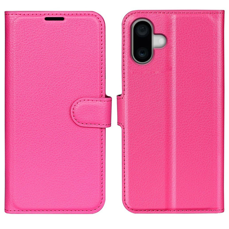 iPhone 16 Plus - Læder cover / pung - Rosa