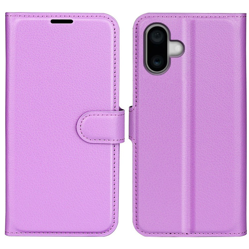 iPhone 16 Plus - Læder cover / pung - Lilla