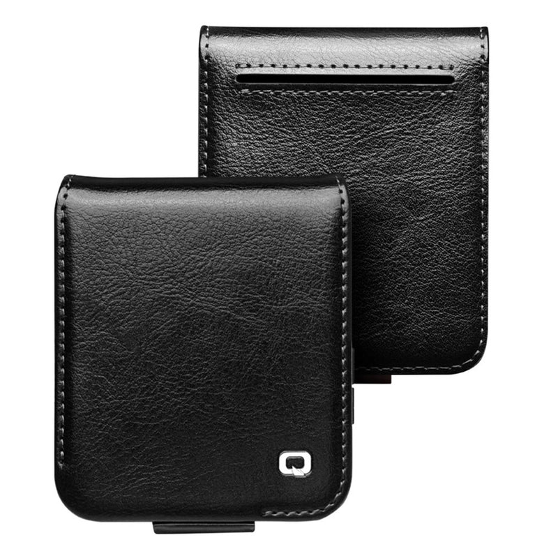 Samsung Galaxy Z Flip6 5G - QIALINO Classic Slim ægte læder cover - Sort