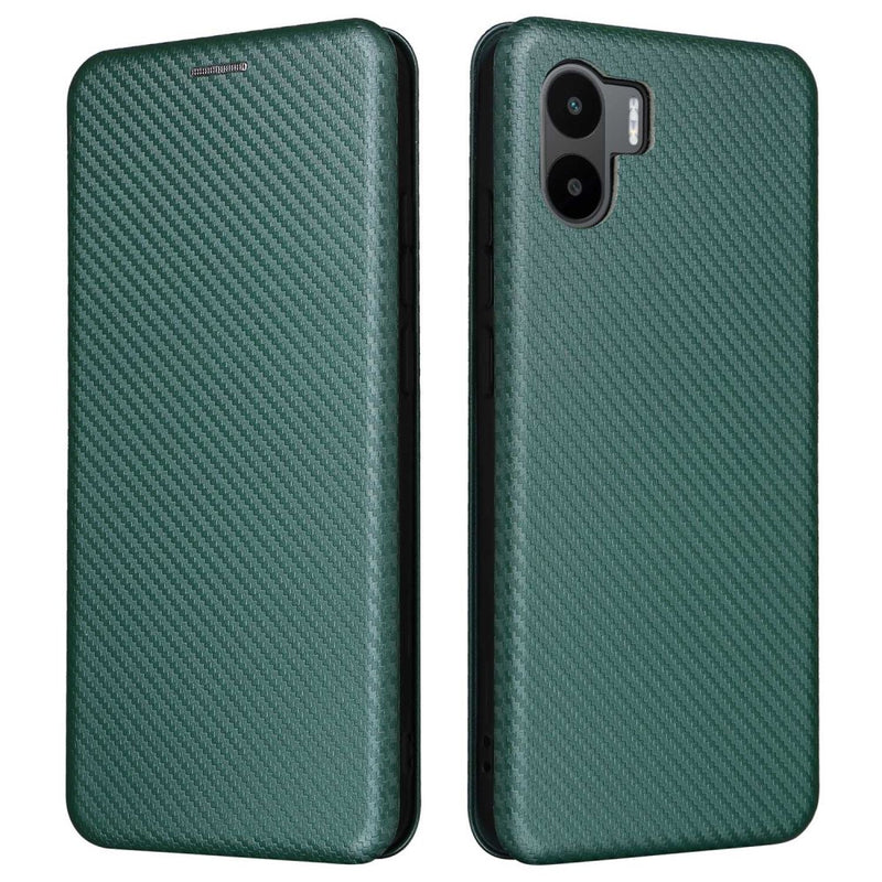 Xiaomi Redmi A1 4G - Flip cover med kortholder - børstet design - Sort