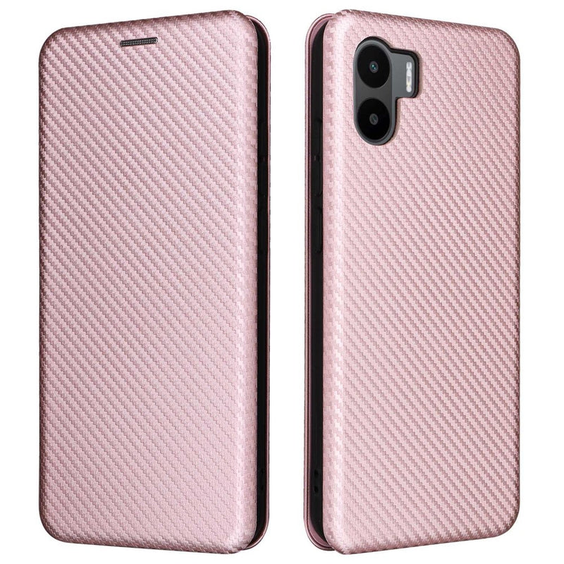 Xiaomi Redmi A1 4G - Flip cover med kortholder - børstet design - Rosa guld