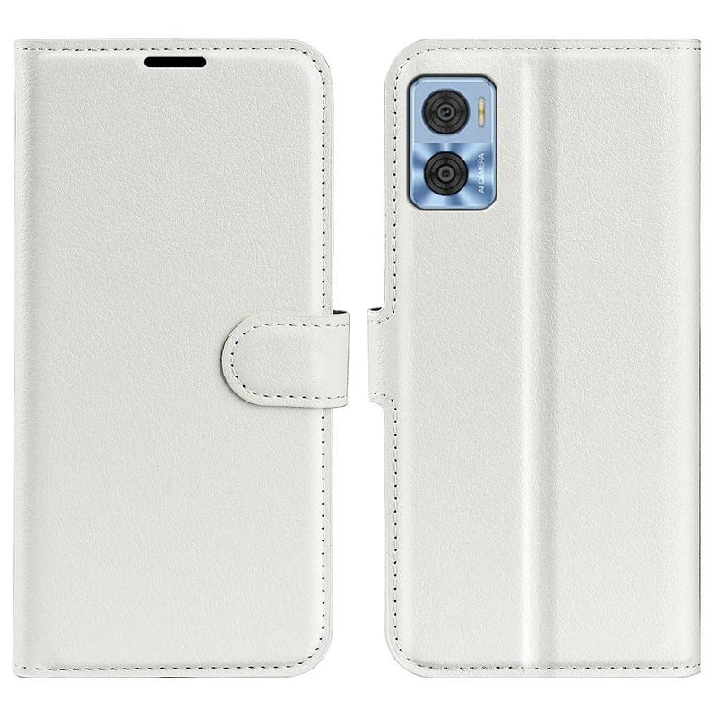 Motorola Moto E22 4G - Læder cover / pung - Hvid