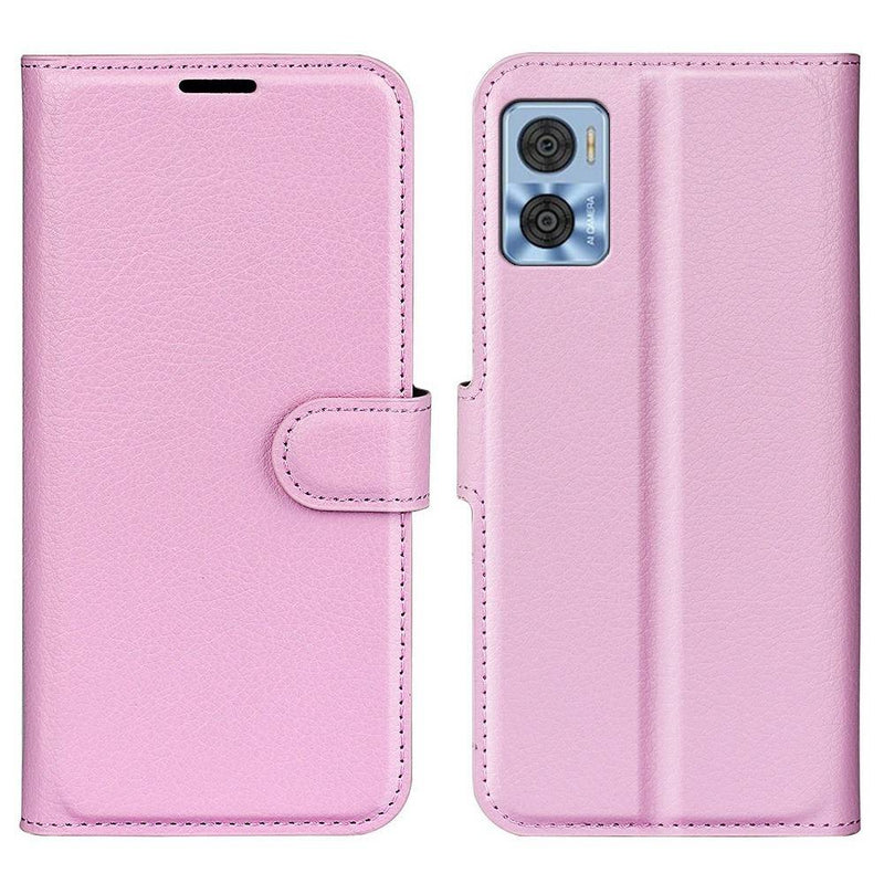 Motorola Moto E22 4G - Læder cover / pung - Pink