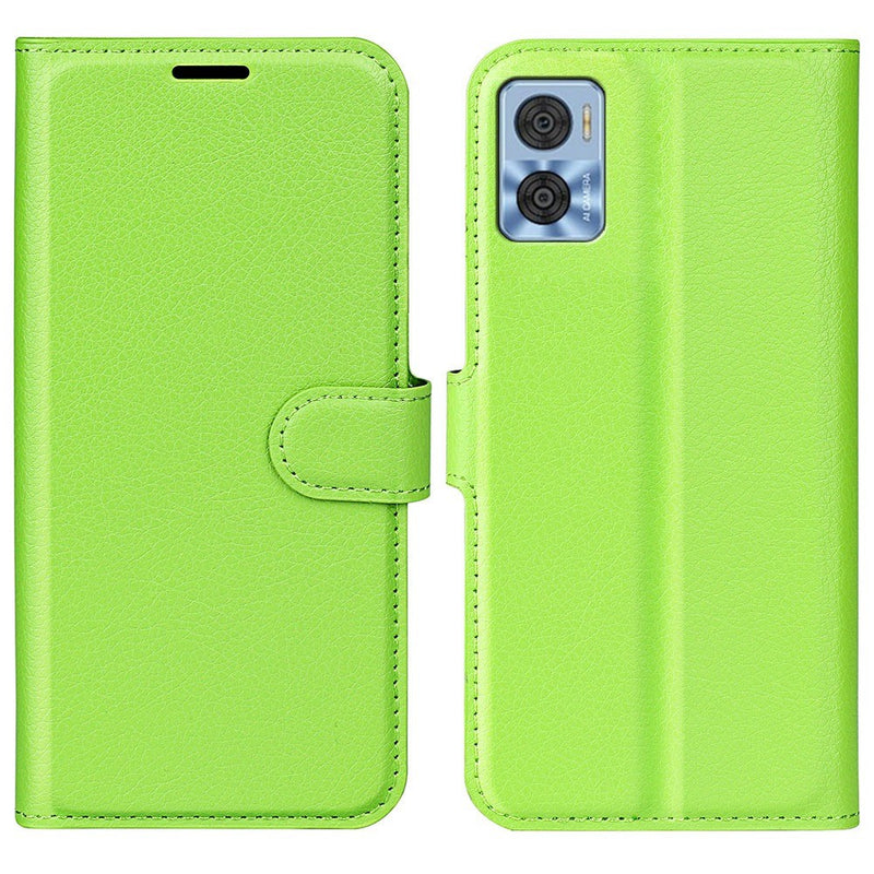 Motorola Moto E22 4G - Læder cover / pung - Grøn