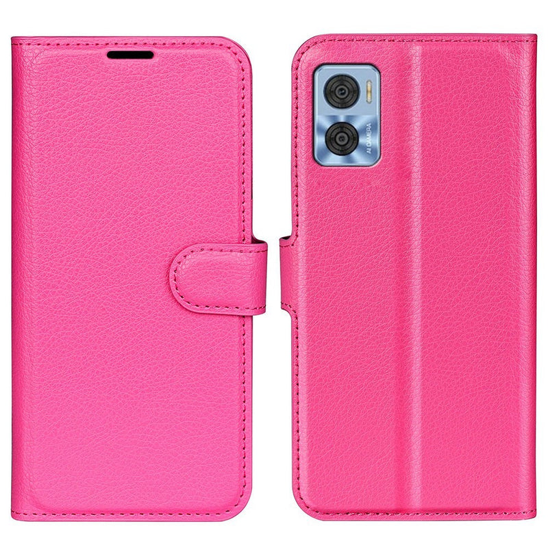 Motorola Moto E22 4G - Læder cover / pung - Rosa