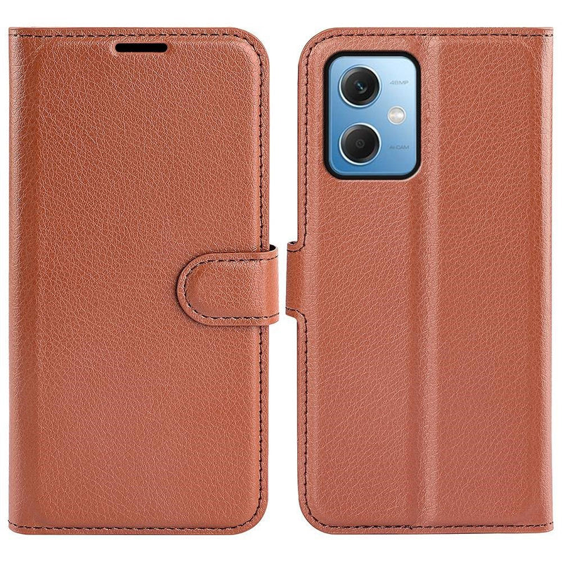 Xiaomi Redmi Note 12 5G - Læder cover / pung - Brun