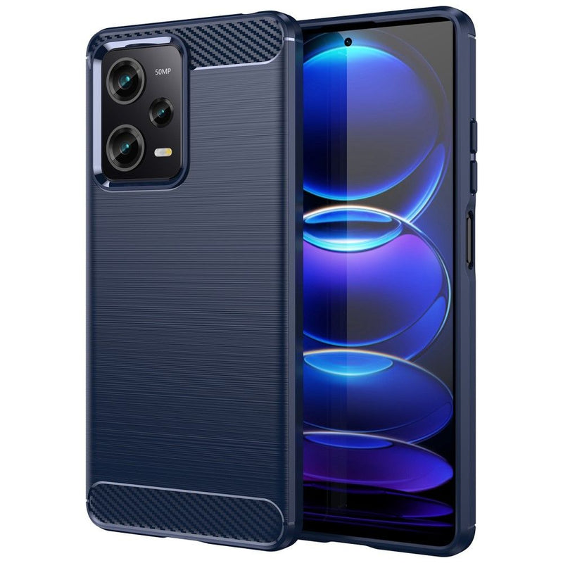 Xiaomi Redmi Note 12 Pro 5G - Gummi cover - Børstet design - Blå