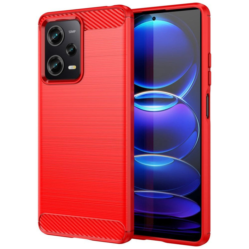 Xiaomi Redmi Note 12 Pro 5G - Gummi cover - Børstet design - Rød