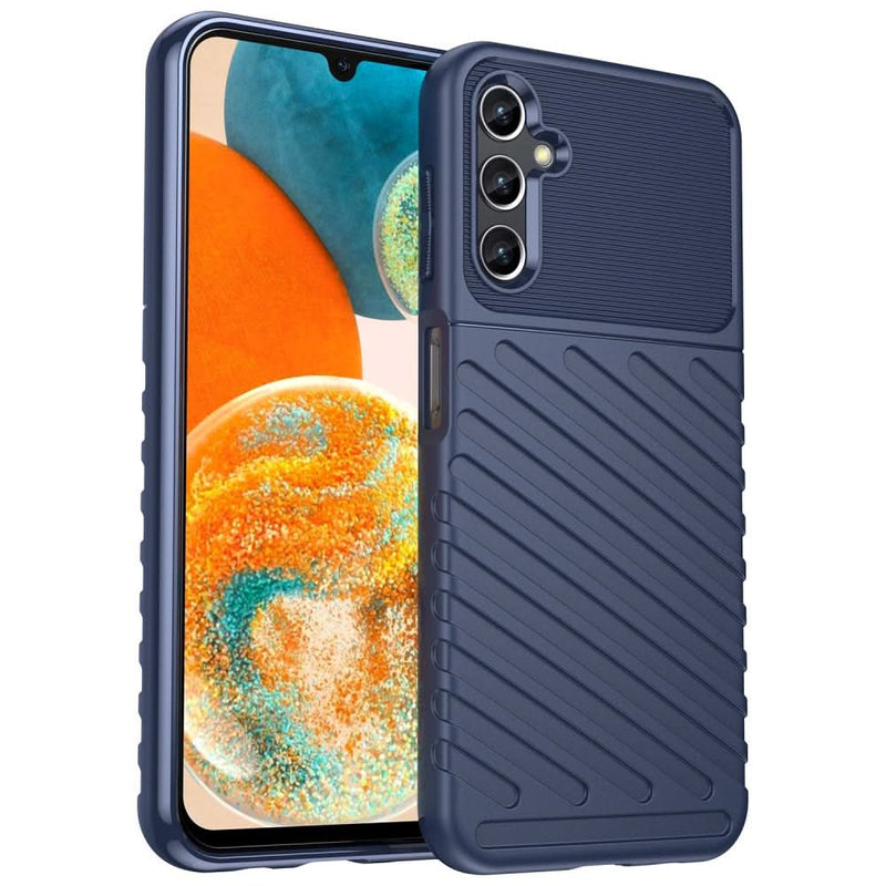 Se Samsung Galaxy A14 5G - Thunder Series Gummi cover - Blå ❤ Kæmpe udvalg i Capida ❤ Hurtig levering: 1 - 2 Hverdage samt billig fragt - Varenummer: CPD-V33660125478B og barcode / Ean: på lager - Udsalg på Mobil tilbehør Spar op til 59% - Over 1324 kendte brands på udsalg