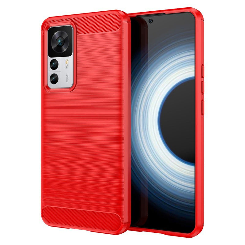 Xiaomi 12T 5G / 12T Pro 5G - Gummi cover / Børstet design - Rød