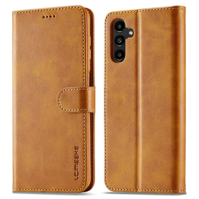 Samsung Galaxy A34 5G - LC.IMEEKE læder cover / pung - Lysebrun