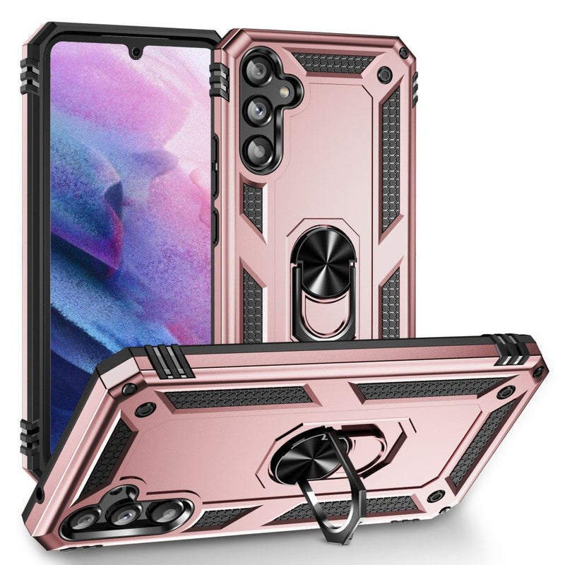 Samsung Galaxy A34 5G - Shockproof Hybrid cover m/ Kickstand - Rosa guld