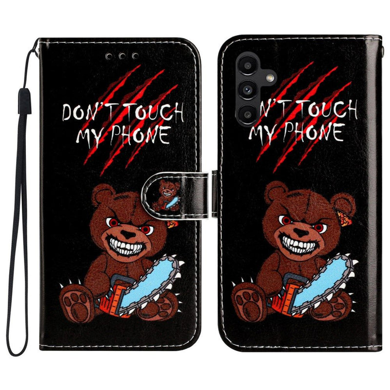 Samsung Galaxy A54 5G - Læder cover / pung - Printet design - DonÂ´t Touch My Phone