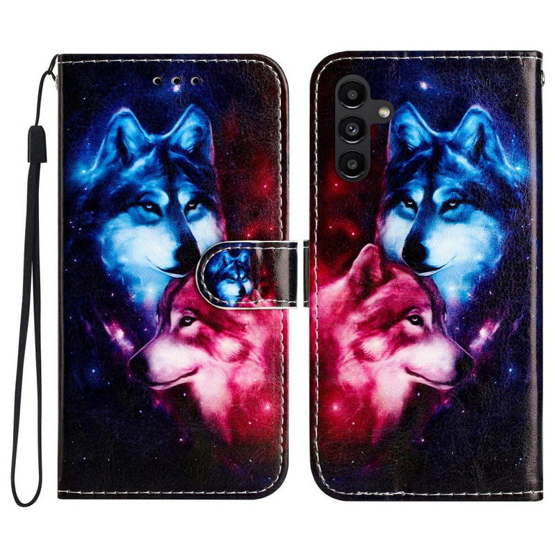 Samsung Galaxy A54 5G - Læder cover / pung - Printet design - Ulve