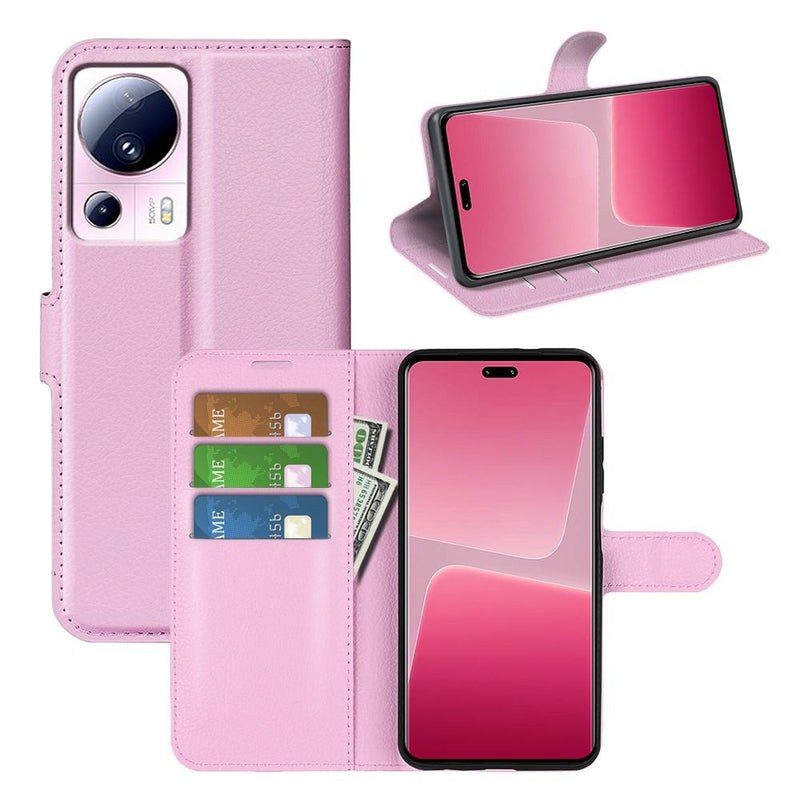 Xiaomi 13 Lite - Læder cover / pung - Pink