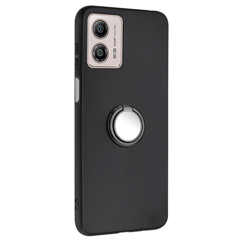 Motorola G53 5G / G23 4G / G13 4G - Magnetisk gummi cover med Kickstand - Sort