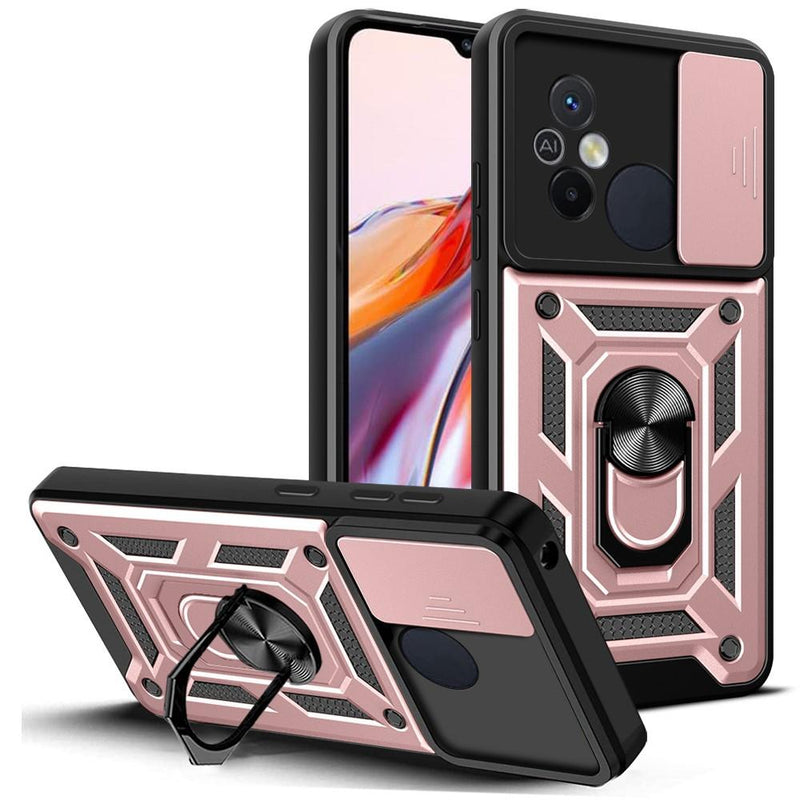 Xiaomi Redmi 12C 4G - Armor Slide Hybrid cover med Kickstand - Rosa guld