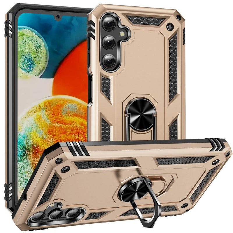 Samsung Galaxy A24 4G - Shockproof Hybrid cover med Kickstand - Guld