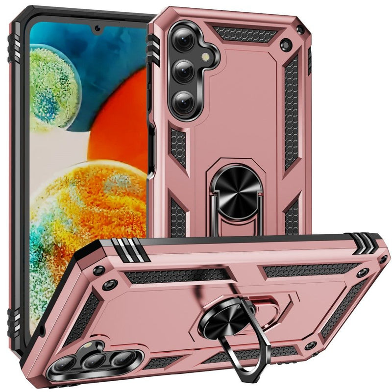 Samsung Galaxy A24 4G - Shockproof Hybrid cover med Kickstand - Rosa guld