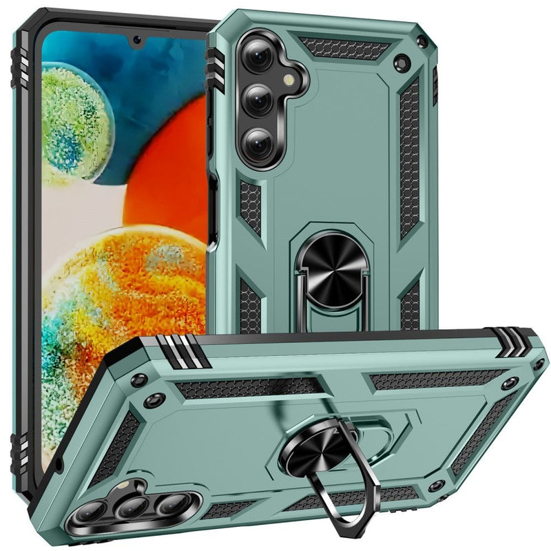 Samsung Galaxy A24 4G - Shockproof Hybrid cover med Kickstand - Dybgrøn