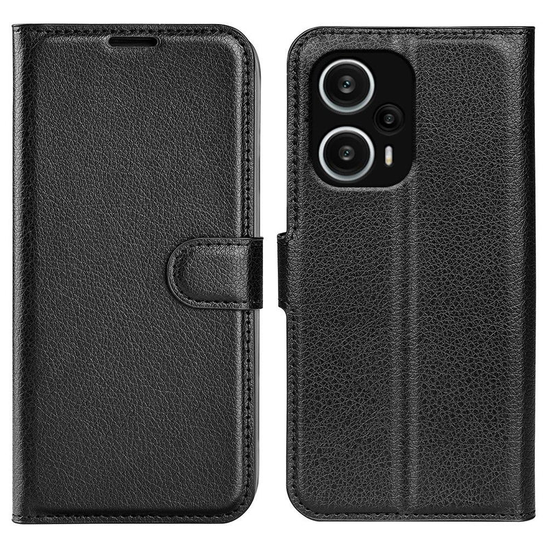 Xiaomi Poco F5 5G - Læder cover / pung - Sort