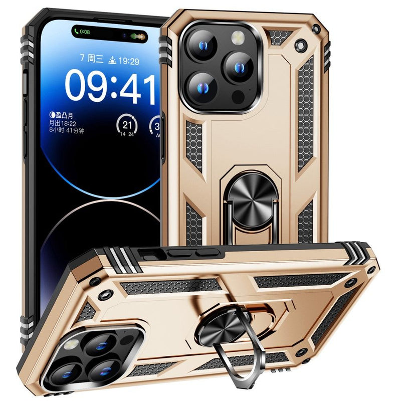 iPhone 15 Pro - Magnetisk Hybridcover med Kickstand - Guld