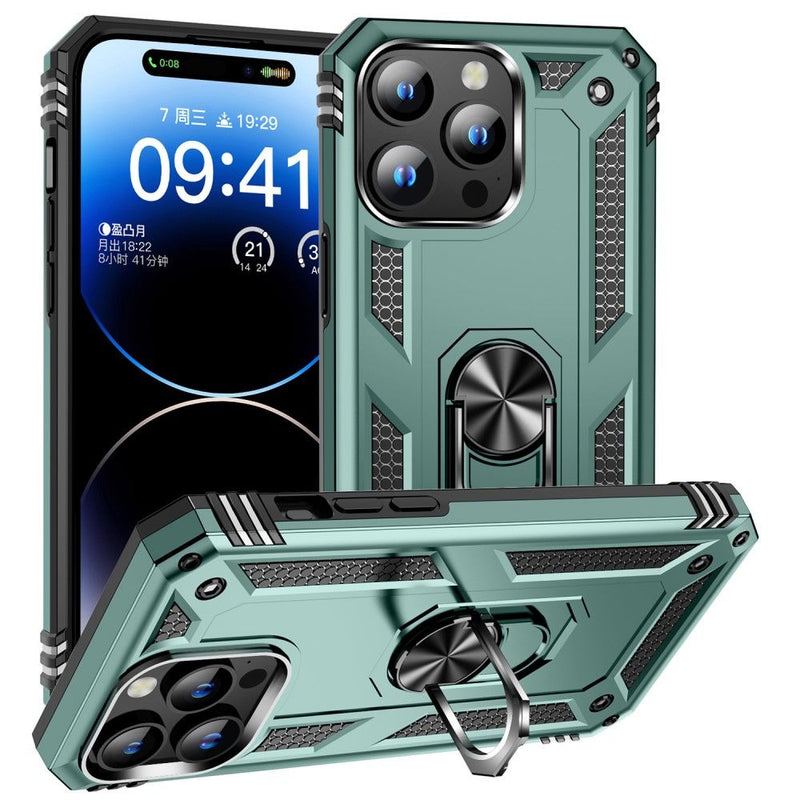 iPhone 15 Pro - Magnetisk Hybridcover med Kickstand - Grøn