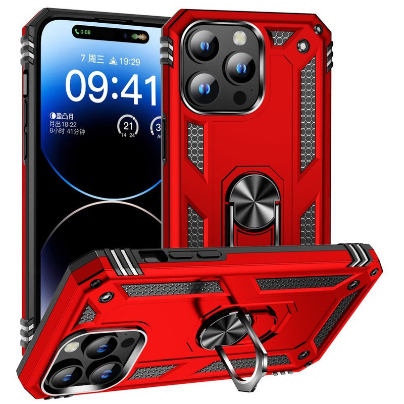 iPhone 15 Pro Max - Magnetisk Hybridcover med Kickstand - Rød