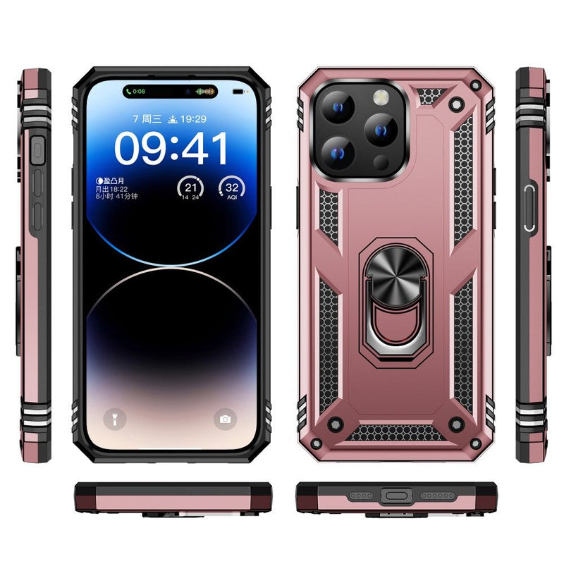 iPhone 15 Pro Max - Magnetisk Hybridcover med Kickstand - Rosa guld