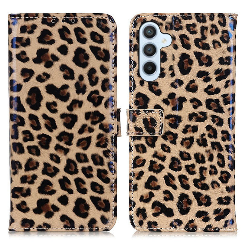 Samsung Galaxy S23 FE - Læder cover / pung - Printet design - Leopard