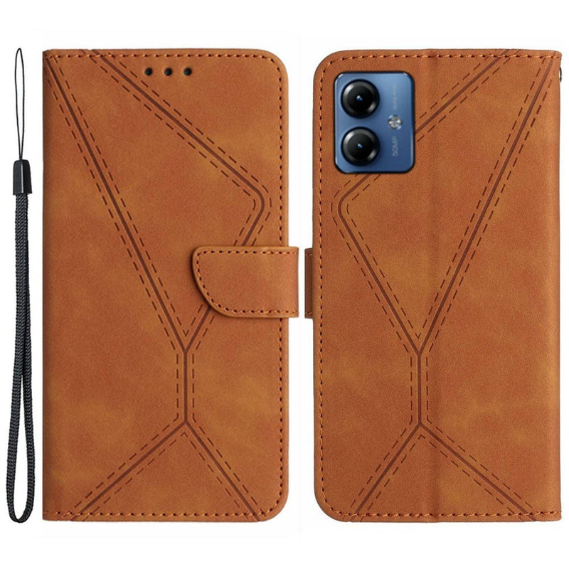 Motorola Moto G54 5G - HT05 læder cover / pung - Brun