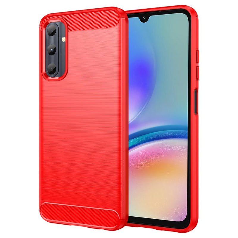 Samsung Galaxy A05s 4G - Gummi cover - Børstet design - Rød