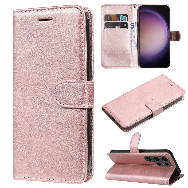 Samsung Galaxy S24 Ultra - Læder cover / pung - Aftagelig strop - Rosa guld