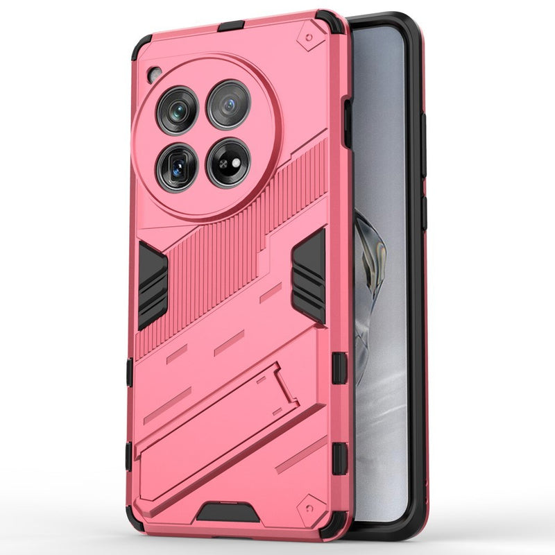 OnePlus 12 5G - Armor shockproof hybrid cover m/kickstand - Rosa