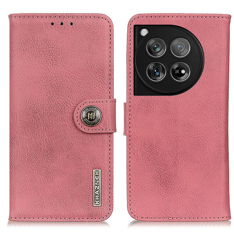 OnePlus 12 5G - KHAZNEH læder cover / pung - Pink