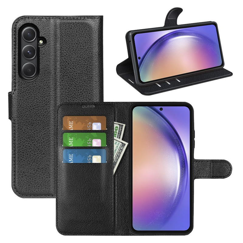 Samsung Galaxy A55 5G - Læder cover / pung - Sort