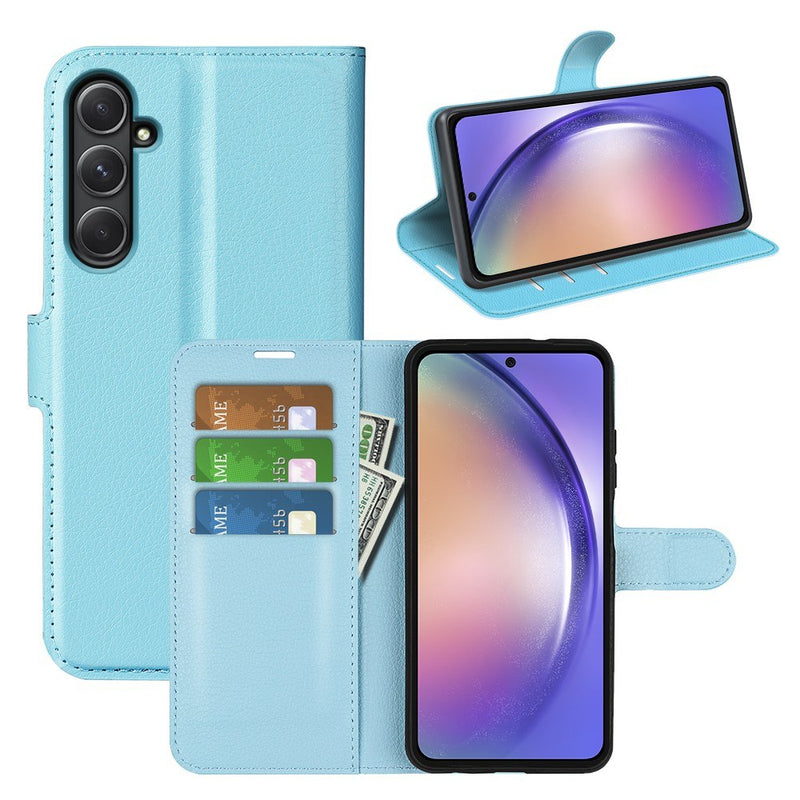 Samsung Galaxy A55 5G - Læder cover / pung - Blå