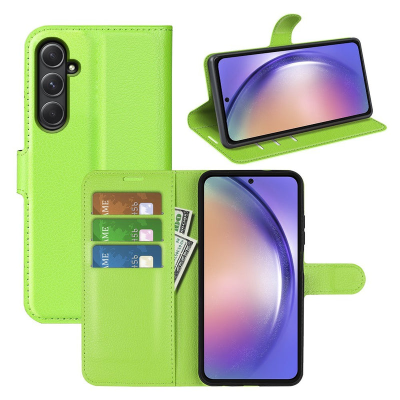 Samsung Galaxy A55 5G - Læder cover / pung - Grøn