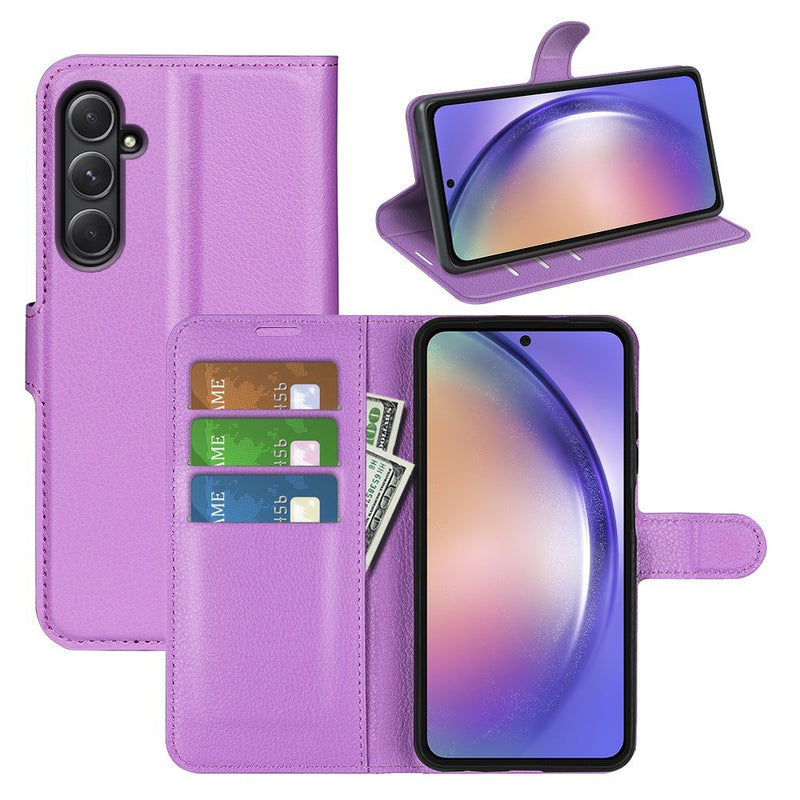 Samsung Galaxy A55 5G - Læder cover / pung - Lilla