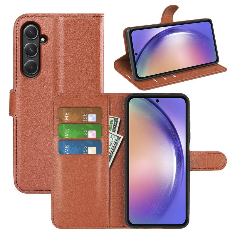 Samsung Galaxy A55 5G - Læder cover / pung - Brun