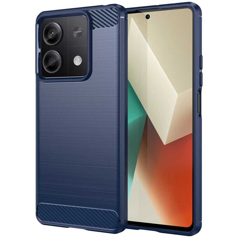 Xiaomi Redmi Note 13 5G - Fleksibelt gummi cover - Børstet design - Blå