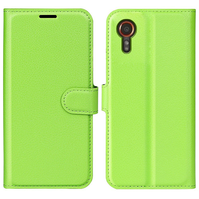 Samsung Galaxy Xcover 7 - Læder cover / pung - Grøn