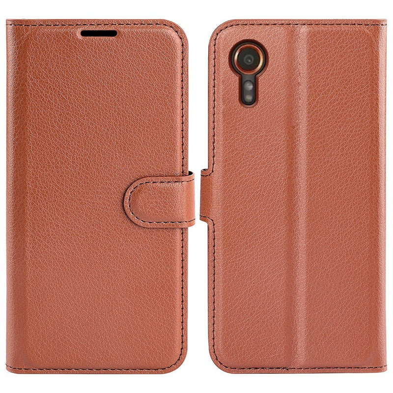 Samsung Galaxy Xcover 7 - Læder cover / pung - Brun