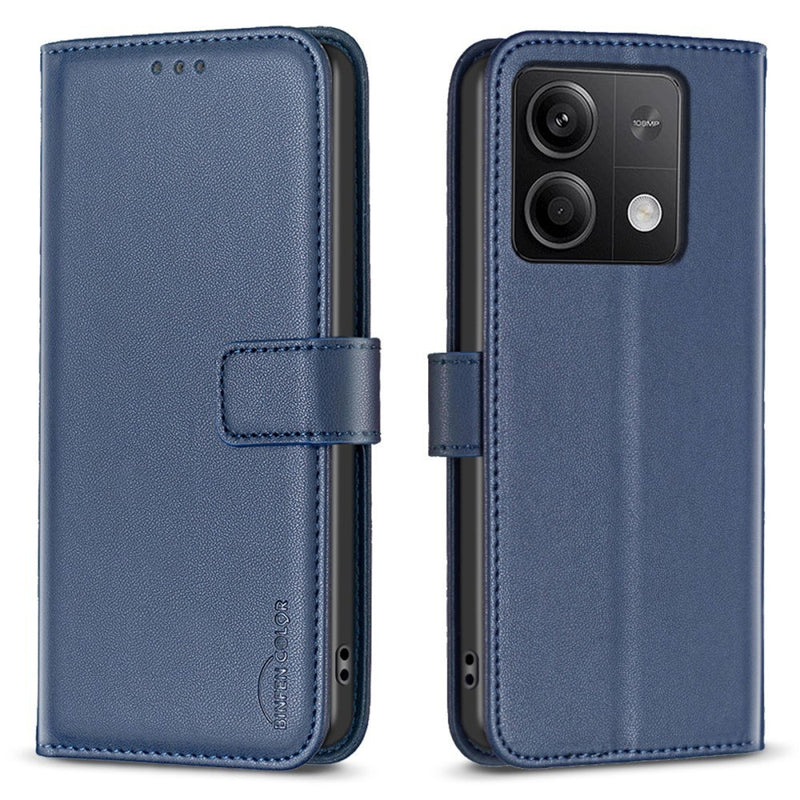 Xiaomi Redmi Note 13 5G - BINFEN læder cover / pung - Blå